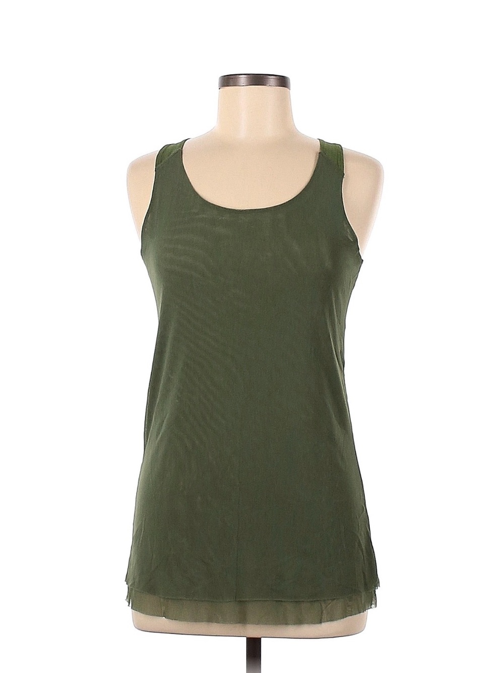 oiselle Olive Green Scoop Neck Tank